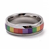 Pride Style 201 Stainless Steel Finger Rings RJEW-F119-04P-1