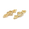 Brass Micro Pave Clear Cubic Zirconia Connector Charms KK-E068-VB384-2