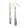Dyed Natural Quartz Crystal Dangle Earrings EJEW-JE05487-4