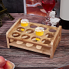 12 Round Holes Bamboo Shot Glasses Holders AJEW-WH0317-06-4