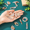 Biyun 14Pcs 7 Styles Transparent Resin & Walnut Wood Pendants RESI-BY0001-06-6