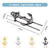 SUPERFINDINGS 4Pcs 4 Colors Alloy Bookmarks AJEW-FH0004-54-2