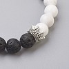 Natural Lava Rock Beads and Natural Howlite Beads Stretch Bracelets BJEW-JB03851-03-2