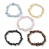 12 Constellation Natural Mixed Gemstone Chip Beaded Stretch Bracelets Sets for Women Men BJEW-JB10264-08-3
