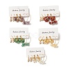 3 Pairs 3 Style Natural Gemstone Chips Beaded Cluster Dangle Stud & Leverback Earrings EJEW-JE04895-3