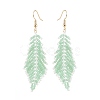 Japanese Seed Braided Feather Dangle Earrings EJEW-MZ00001-5
