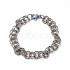Ion Plating(IP) 304 Stainless Steel Chain Bracelets for Women Men BJEW-P292-03MC-1