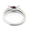 Anti-Tarnish Adjustable Rhodium Plated Sterling Silver Ring Components STER-I016-008P-4