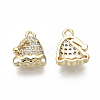 Brass Micro Pave Clear Cubic Zirconia Charms X-KK-S348-528-NF-2