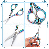 SUNNYCLUE 2Pcs 2 Style Stainless Steel Embroidery Scissors TOOL-SC0001-41-4