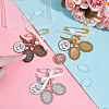 DIY Oval Blank Dome Wedding Bouquet Photo Charms Alloy Brooche Making Kit JEWB-AB00030-4