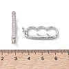 Brass Micro Pave Clear Cubic Zirconia Twister Clasps KK-K360-27B-P-3