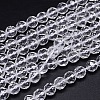 Faceted(64 Facets) Round Grade A Natural Quartz Crystal Beads Strands G-H1649-10mm-01N-A-1