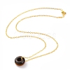 Rondelle Natural Tiger Eye Pendant Necklaces NJEW-JN03237-03-2