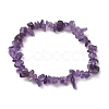 2Pcs 2 Style Natural Rose Quartz & Amethyst Chips Beaded Stretch Bracelets Set BJEW-JB11088-3