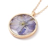 Dry Pressed Real Flower Resin Pendant Necklace NJEW-G088-01KCG-01-2