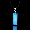 Glass Wishing Bottle with Synthetic Luminaries Stone Pendant Necklace LUMI-PW0001-054-A-1