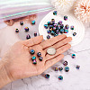 Fashewelry 50Pcs 5 Style Rainbow Color Alloy European Beads FIND-FW0001-32-NR-16