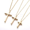 304 Stainless Steel Pendant Necklaces STAS-I099-16-G-1