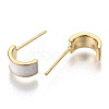 Brass Enamel Half Hoop Earrings KK-N232-97A-NF-2
