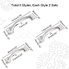 Unicraftale 6 Sets 3 Styles 201 Stainless Steel Drawer Handles STAS-UN0045-61-3
