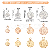 SUNNYCLUE 48Pcs 4 Size 3 Colors PVD Vacuum Plating 304 Stainless Steel Pendants STAS-SC0002-30-2