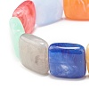 Acrylic Imitation Gemstone Square Beaded Stretch Bracelet for Women BJEW-JB07632-4