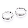 304 Stainless Steel Word Good Luck Adjustable Ring for Women RJEW-T027-13P-2