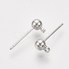 Brass Ball Stud Earring Findings X-KK-S348-415B-2