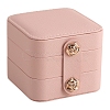 2-Tier Square PU Leather Jewelry Set Organizer Box PW-WG50103-01-4