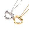 304 Stainless Steel Heart Pendant Necklace for Women NJEW-G019-04-1