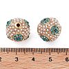 Golden Plated Alloy Rhinestone Beads FIND-E046-14G-02-3