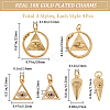 CREATCABIN 12Pcs 3 Style Brass Pendants KK-CN0002-39-2