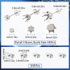 SUNNYCLUE 90Pcs 3 Size 304 Stainless Steel Post Stud Earring Settings STAS-SC0004-85-2