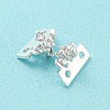 Rack Plating Brass Micro Pave Clear Cubic Zirconia Connector Charms KK-F864-06S-3