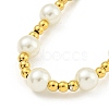 304 Stainless Steel & 201 Stainless Steel & Plastic Pearl Round Beaded Necklaces for Women NJEW-G144-02G-2