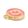 Golden Plated Alloy Enamel Charms X-ENAM-Q437-11G-2