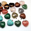 Heart Natural & Synthetic Mixed Stone Pendants G-Q355-M-1