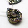 Electroplated Natural Druzy Agate Beads Strands G-N0259-01-3
