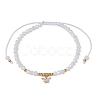 4Pcs 4 Style Glass & Brass Moon & Star Braided Bead Bracelets Set BJEW-JB09640-3