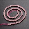 Round Natural Rose Quartz Gemstone Bead Strands G-J333-02-4mm-2