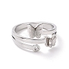 Crystal Rhinestone Butterfly Finger Ring RJEW-D120-09P-2