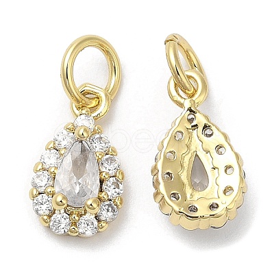 Brass Micro Pave Cubic Zirconia Pendants KK-Q775-07G-1