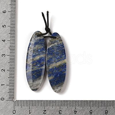 2Pcs Natural Lapis Lazuli Pendants G-A228-02G-1