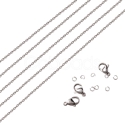 DIY 304 Stainless Steel Cable Chains Necklace Making Kits DIY-SZ0001-80P-1