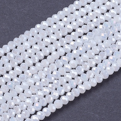 Electroplate Glass Beads Strands GLAA-F076-FR03-1