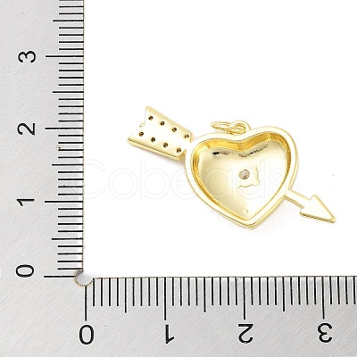 Rack Plating Brass Micro Pave Clear Cubic Zirconia Pendants KK-A208-05G-1