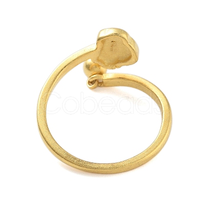 Round & Cloud Matte Brass Open Cuff Rings for Women RJEW-L120-005G-1