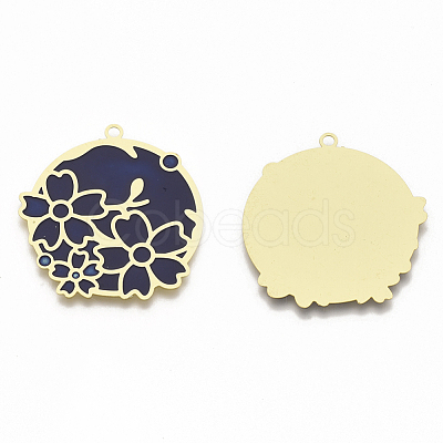 Brass Enamel Pendants KK-N223-10A-1