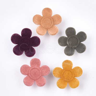 Flocky Acrylic Buttons FIND-T046-16-1